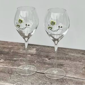 Perrier Jouet Green & White Belle Époque Champagne Glasses